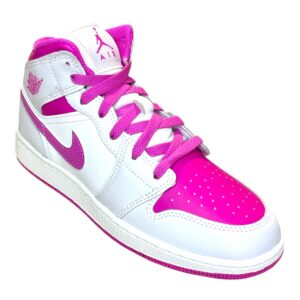 Air Jordan 1 Mid GS Irish Whisper/Fire Pink-White